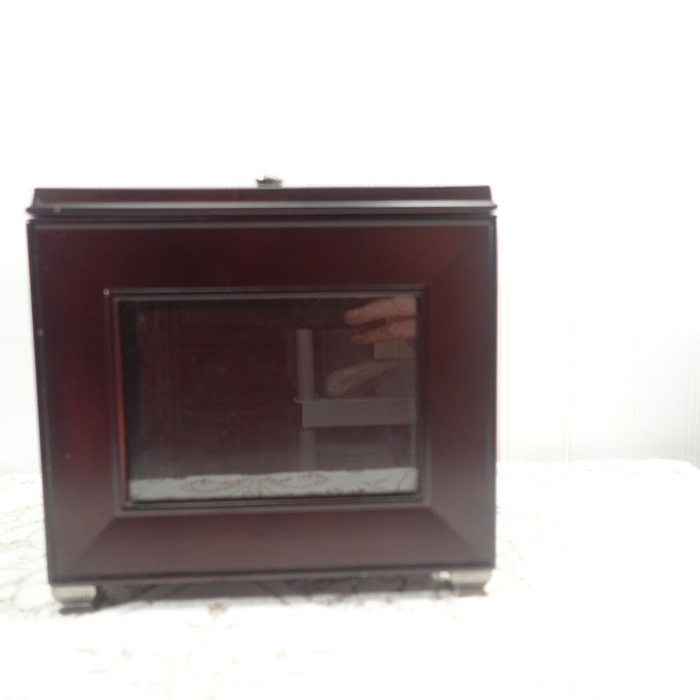 Bombay Company Wood Photo Box Organizer Dark Brown Mahogany Storage Holds - Picture 3 of 15
